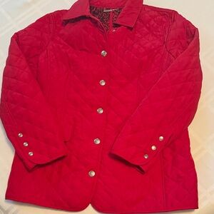 Chico's Vibrant Red Quilted Fall Jacket